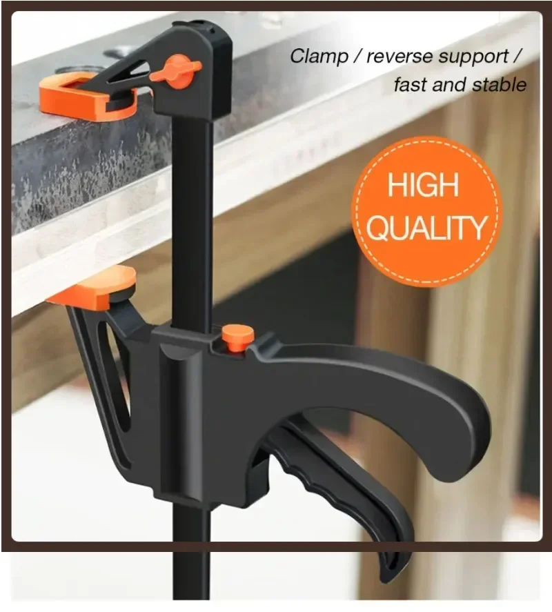 4' Woodworking Clamp 1Pcs Set Fixed Type Quick Ratchet Release Speed Extruded Nylon Work Bar Kit Spreader Gadgets DIY Portable