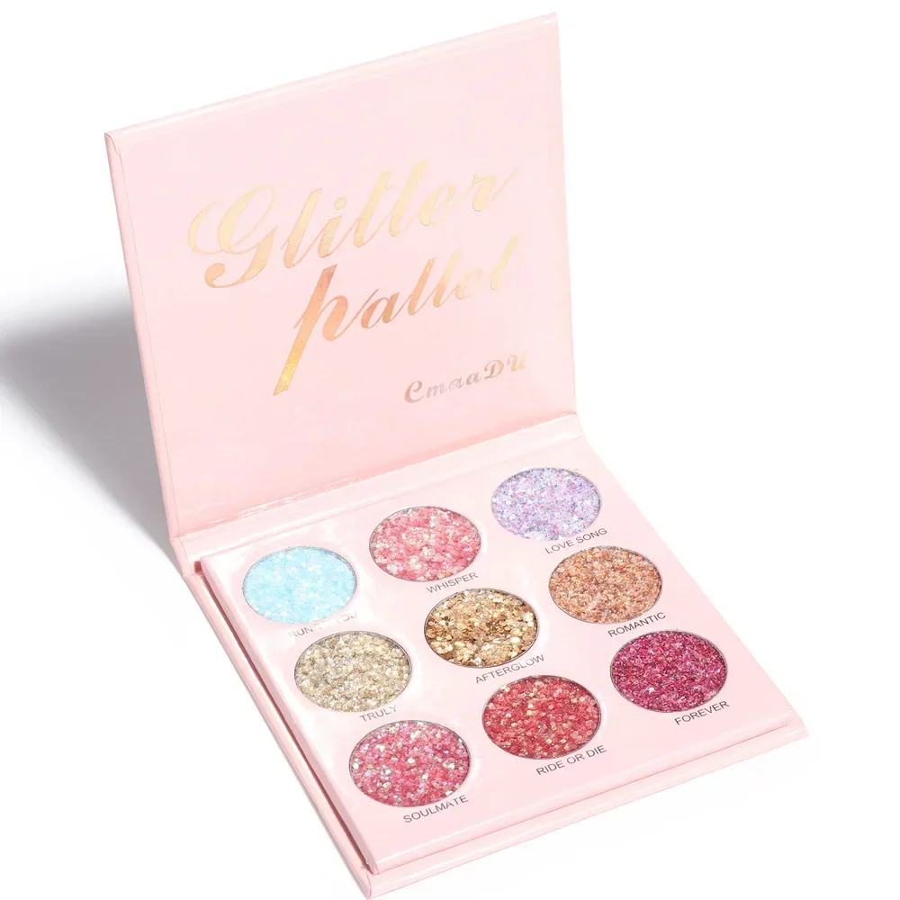 Heallor Cmaadu 9 Kleuren Oogschaduwpalet Make-Up Kleurrijke Naakte Glans Glitter Mat Gepigmenteerd Poeder Geperst Nude Oogschaduw Cos