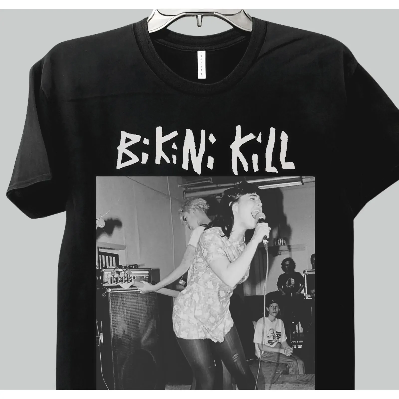 Bikini Kill T Shirt Retro 90s Feminist Punk Rock  vintage Washed fashion Unisex Stretched designer clothes Soft graphic