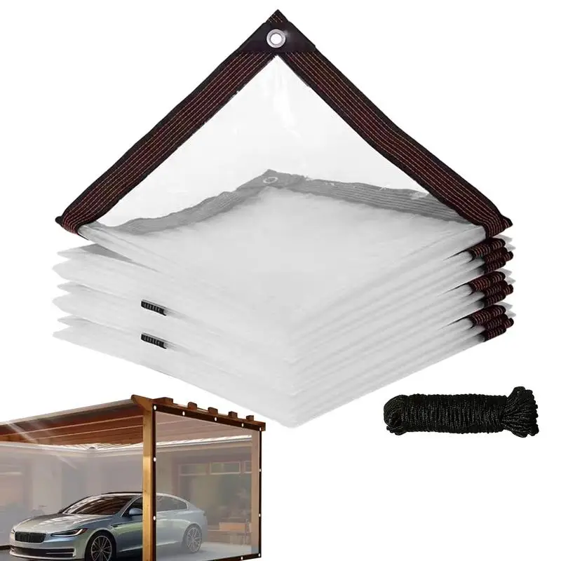 

Clear Tarp Windproof PVC Tarp Clear And Bendable Greenhouse Tarp For Greenhouse Decks Outdoor Kennels Garden Porches Barns