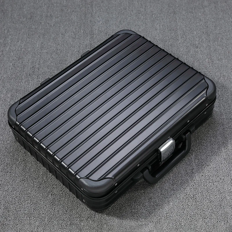 Suitcase All Aluminum Alloy Password Box All Metal Document Safe Toolbox Law Enforcement Case Briefcase Cash Box