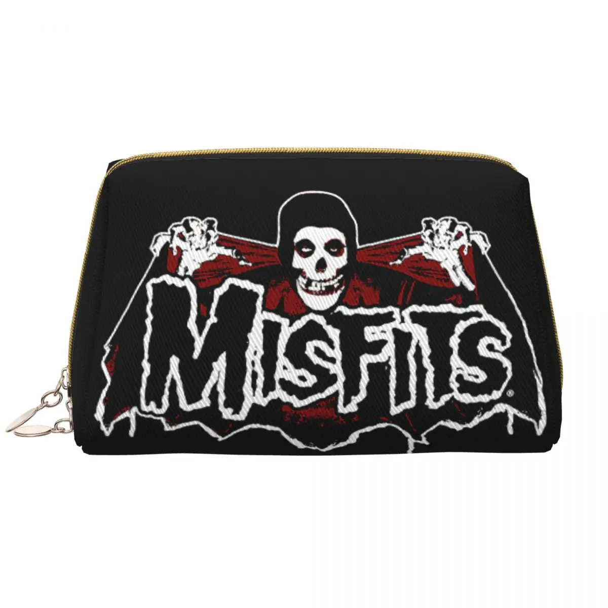 Custom Punk Rock Band Misfits Travel Cosmetic Bag Women Toiletry Makeup Organizer Ladies Beauty Storage Dopp Kit