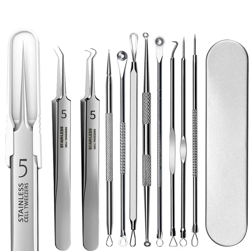 

Ingrown Hair Tweezers Acne Blackhead Removal Needles Black Dots Cleaner Pore Cleaner Deep Cleansing Face Skin Care Tools