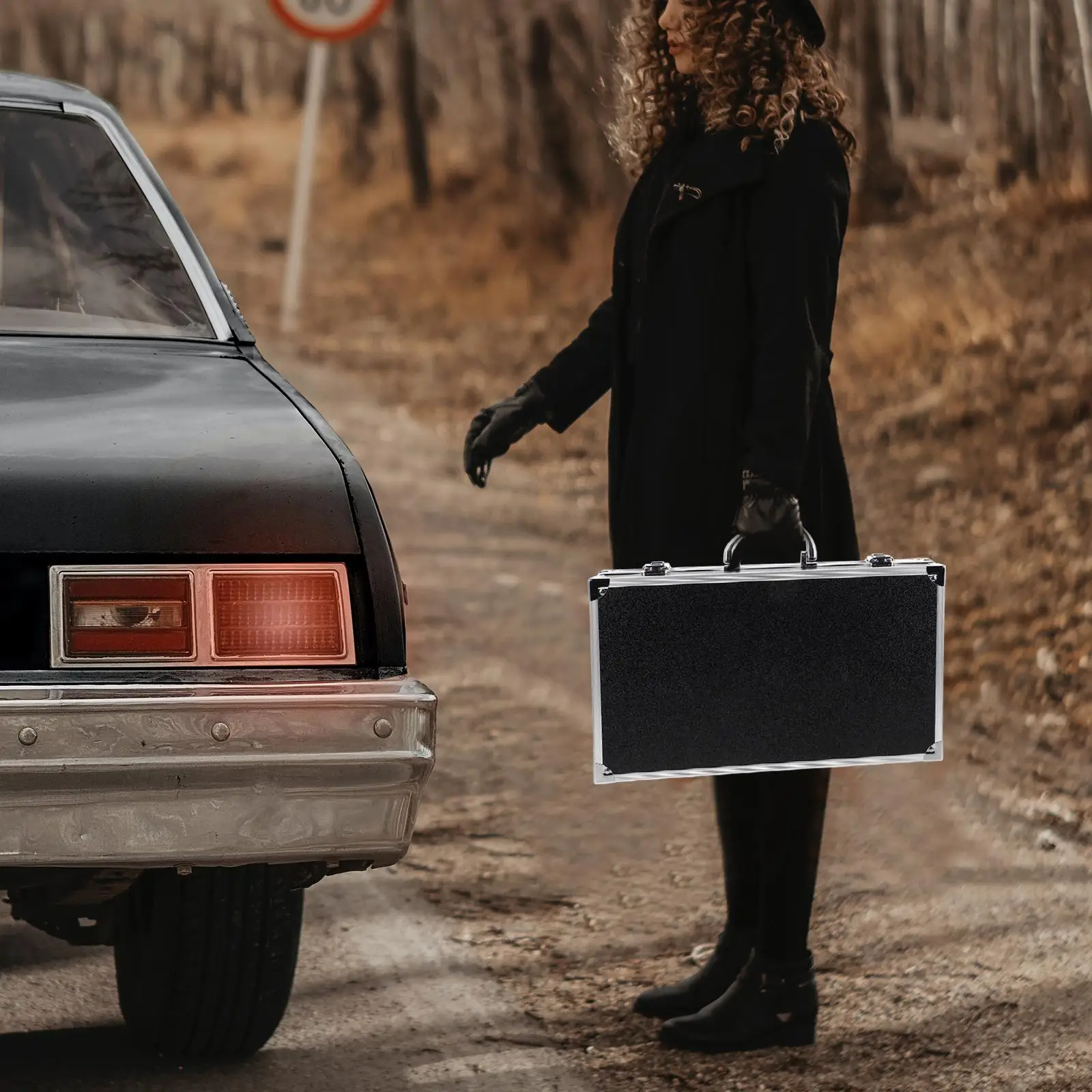 Portable Microphone Mobile Sound Card Set Storage Case Black Protective Dustproof Lightweight Foam Layer Scratch Resistant Mic