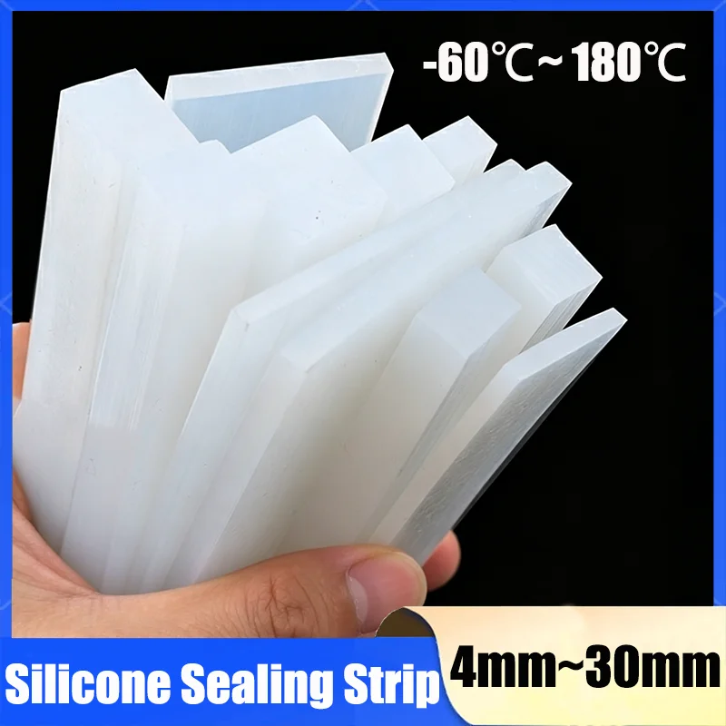1/2/5M Solid Silicone Rubber Sealing Strip High Temperature Resistant Square Strip Weatherstrip 4mm~30mm*4mm~30mm