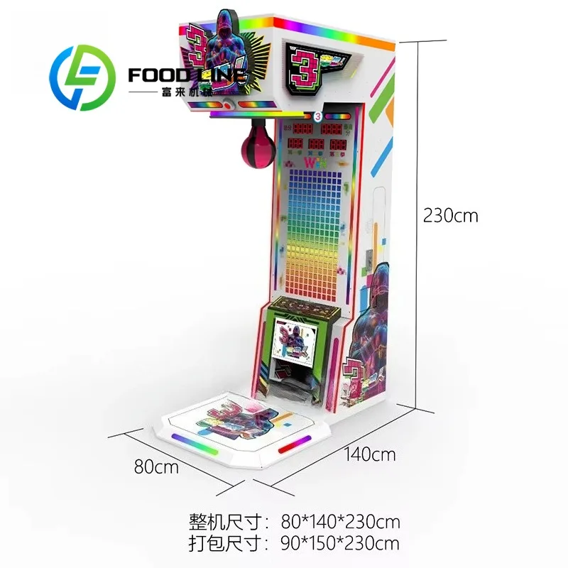Coin-Operated Punch Boxing Arcade Game Machine for Indoor Entertainment Made of Durable Fiberglass for Game Centers