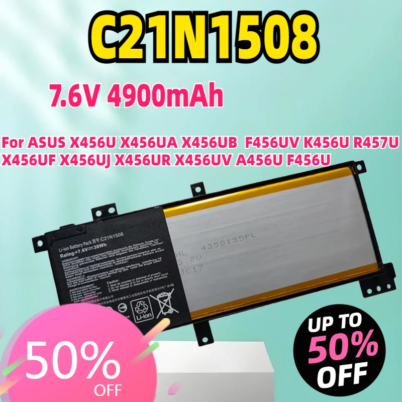 

New C21N1508 Laptop Battery For ASUS X456U X456UA X456UB F456UV K456U R457U X456UF X456UJ X456UR X456UV A456U F456U