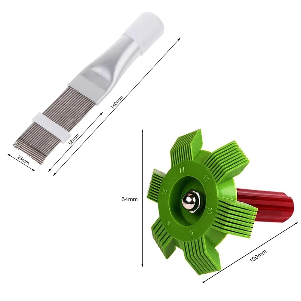1SET Universal Car Radiator Condenser Fin Comb Air Conditioner Coil Straightener Hand Cleaning Tool Auto Cooling System Repair
