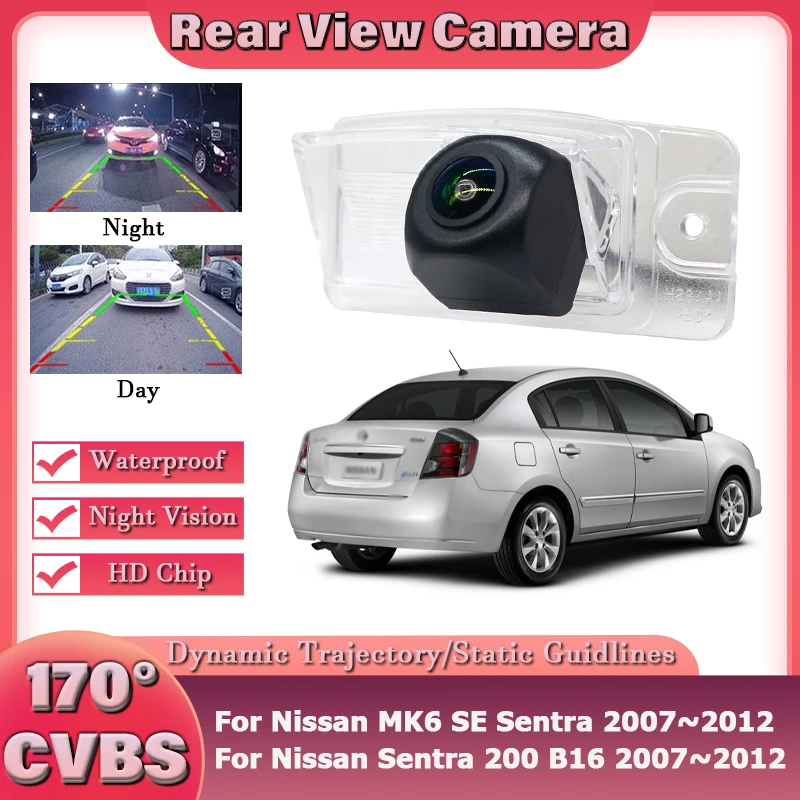 Rear View Camera For Nissan Sentra 200 B16 2007~2012 MK6 SE Sentra 2007~2012 CCD Night Vision Backup Camera License Plate Camera