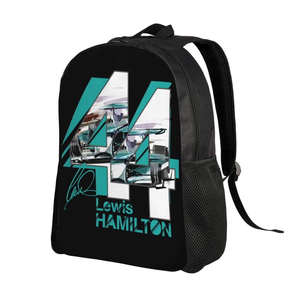 Custom The Lewis Motorsport Travel Backpack Men Women School Computer Bookbag 44 Number Car Racing College Student Daypack Bags