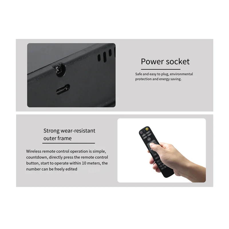 

【NEW】Screen Gym Timer 1.5 Inch Digits Count Down/Up Timer Boxing Cycle Interval Clock Stopwatch Fitness Training Black EU Plug
