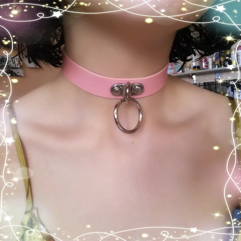 Conjunto de colarinho e trela de couro BDSM Bondage para mulheres, escravidão, gótico, gargantilha, escrava, coração, cosplay, colar sexy,