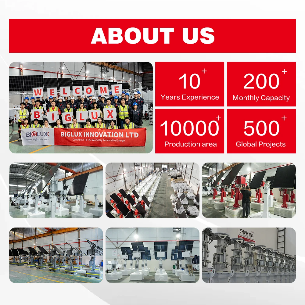 BIGLUX موبايل Cctv مقطورة الشمسية CCTV برج 4G نظام مراقبة الكاميرا الأمنية مع مولد الطاقة الشمسية المحمولة لمواقف السيارات #6