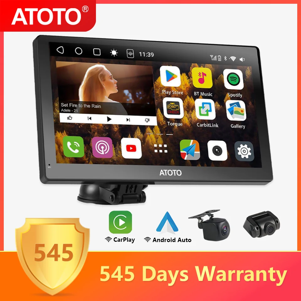 ATOTO P9 Portable 9 inch Android Full Touch Car Stereo Radio Android Auto Apple Carplay Screen Radio Multimedia Player Bluetooth