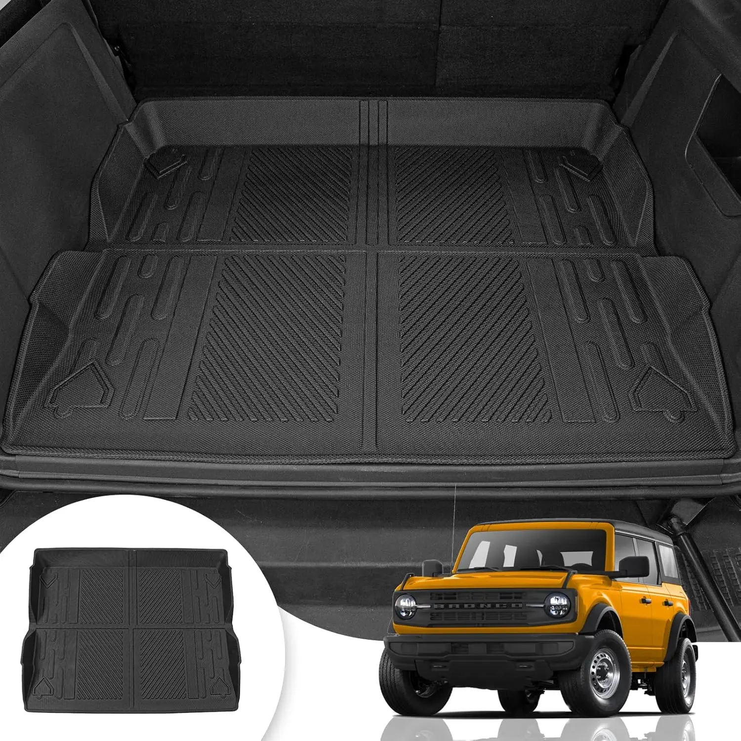 

All-Weather TPE Trunk Mat for Ford Bronco 4 Doors (2021-2026) - Cargo Liner & Rear Tray Accessories