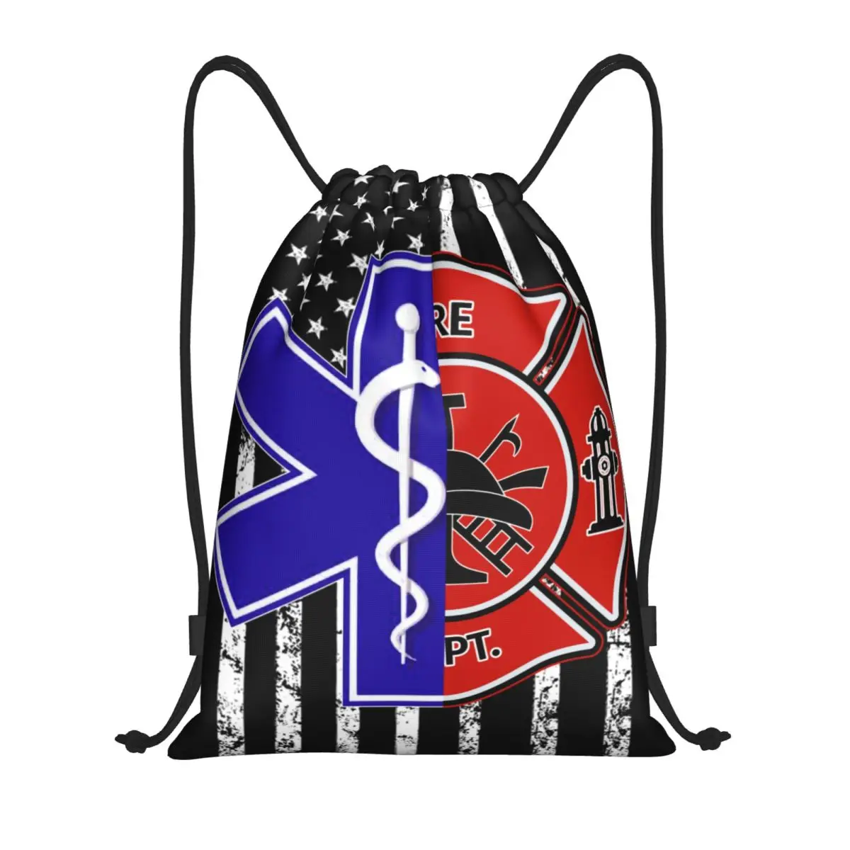 Emt Star Of Life Paramedic Doctor Ambulance Drawstring Bag Women Men Foldable Sports Gym Sackpack Shopping Storage Backpacks