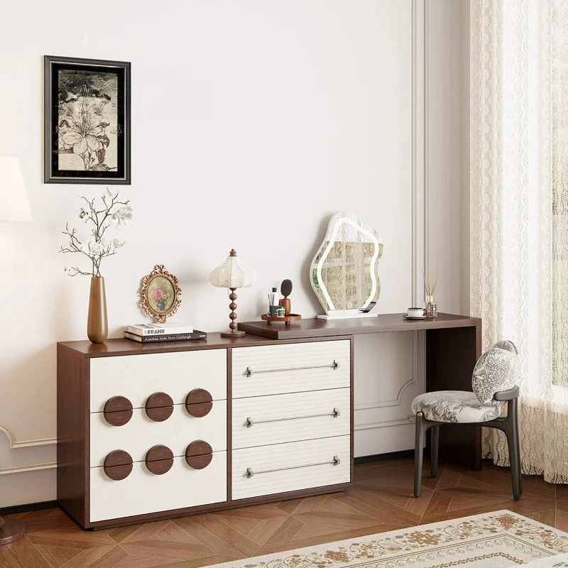 Cabinets Vintage Dressing Tables Bauhaus Style 6 Drawers Space Saving Makeup Table Wooden Sectional Penteadeira Furniture Home