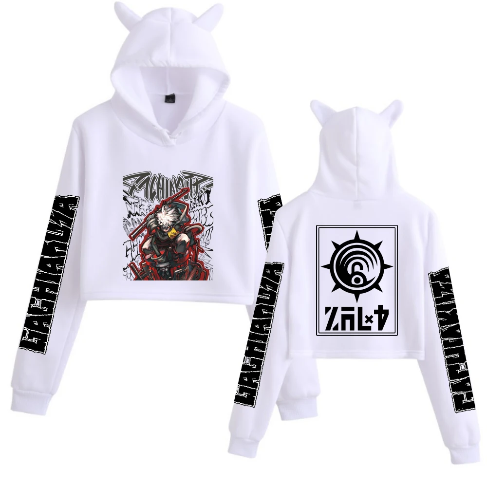 2025 Anime Gachiakuta Rudo Print Cat Ears Hoodie 2 Sided Long Sleeve Crop Tops Girls Fashion Hoodie view 2