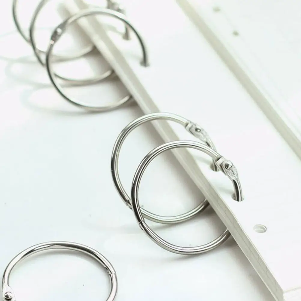 25Pcs Metal Binder Rings Smooth Key Clip Rings for Loose Leaf Notepad Scrapbook Binding Binder Ring Key Ring