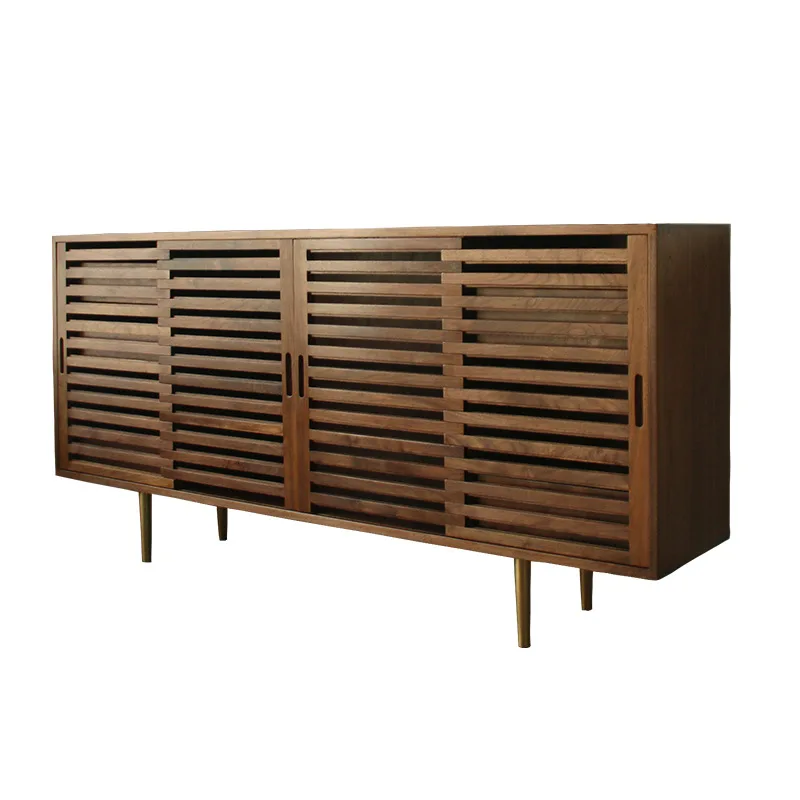Black walnut solid wood log side cabinet, locker, entrance cabinet