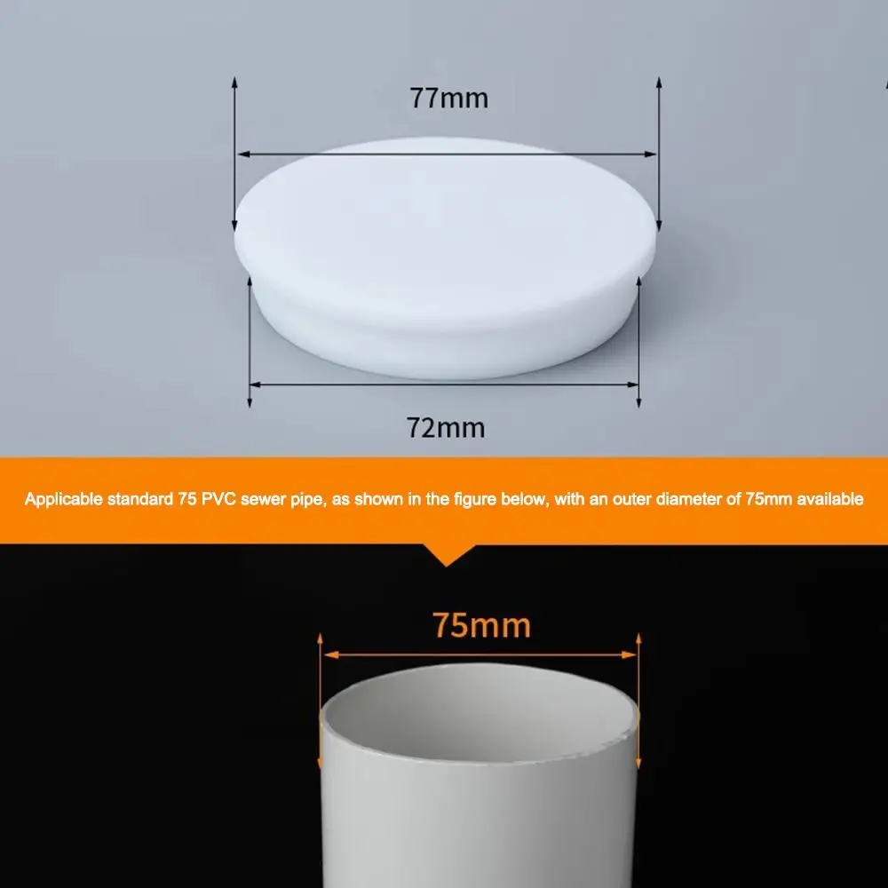 

Силиконовая крышка дренажной трубы из ПВХ, круглая многоразовая вставка для трубки, мягкая прочная декоративная крышка для канализационной трубы 40/50/75/110/160 мм