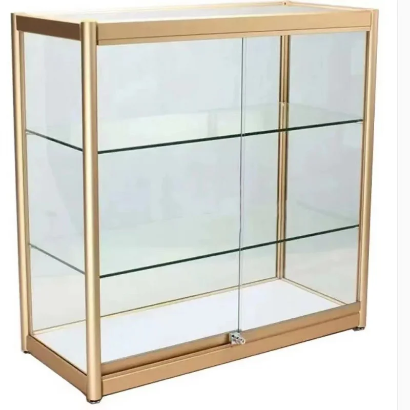 customized.Wholesales Customized Types Wood Frame Light Glass Display Cabinet Showcase