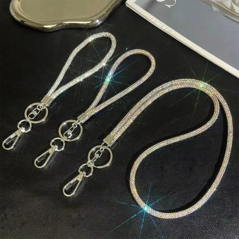 Schillernde Strasssteine ​​Crystal Phone -Riemen modische Crossbody -Kette für Handys – Detail 8