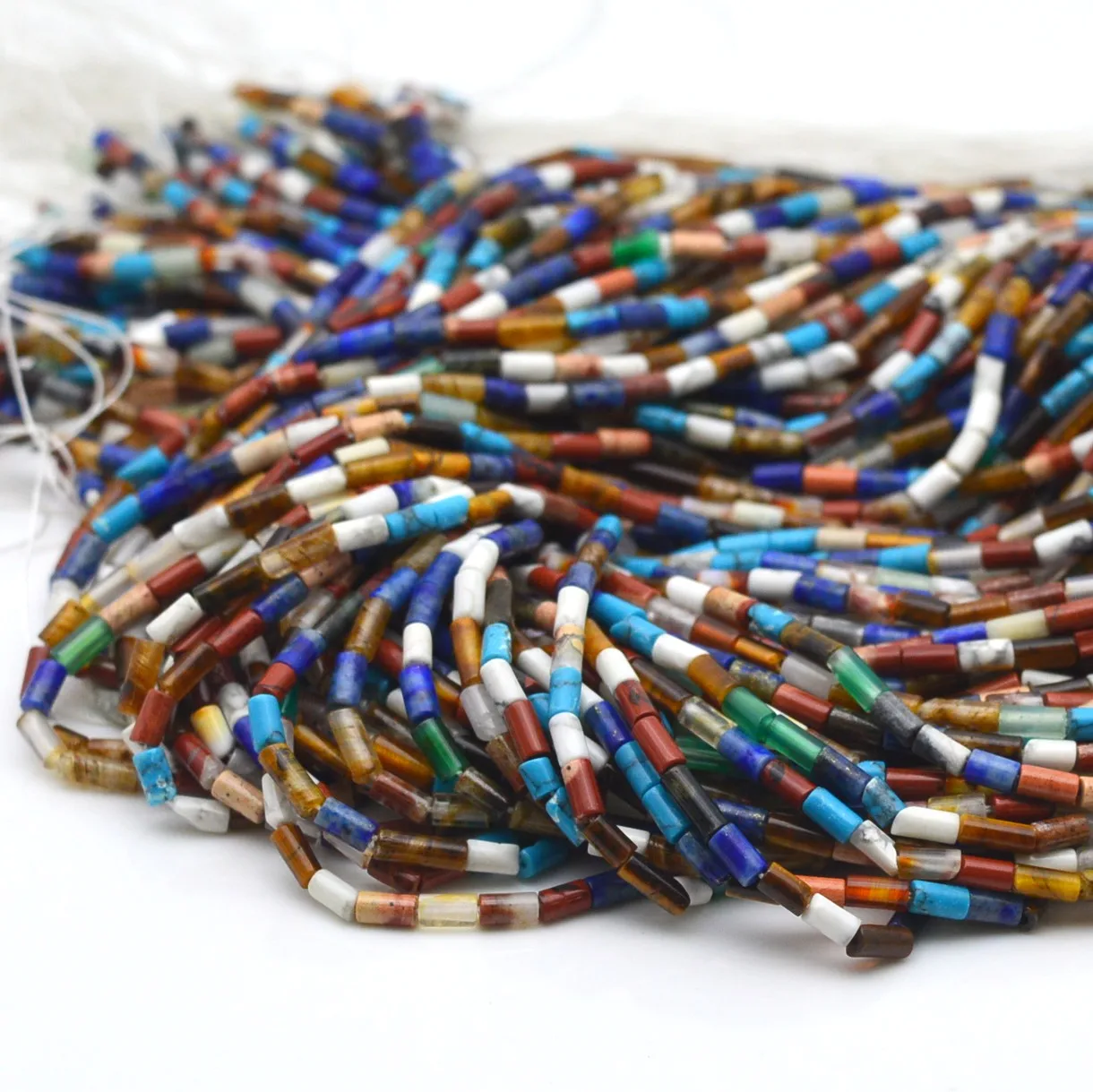 2x2mm 2x4mm 4x13mm Mixed Stone Loose Spacer Beads Strands Tube Beads Jewelry Making Accessories DIY Cylindrical Bead