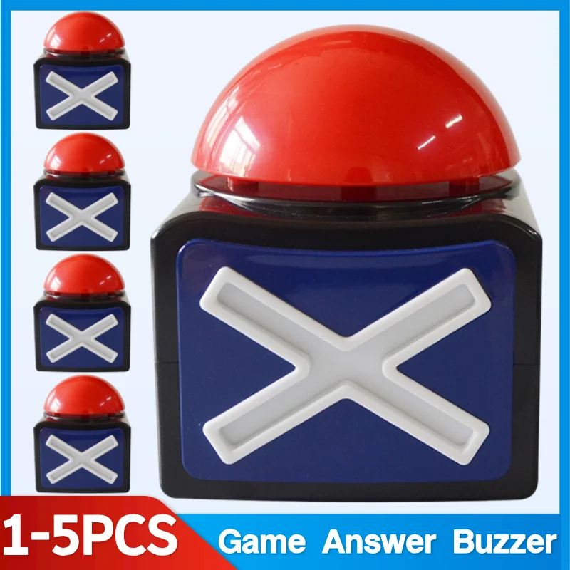 Red Contest Answer Button with Sound and Light Trivia Quiz Got Talent Buzzer Wireless Buzzer for Contest/Game Show/ Party