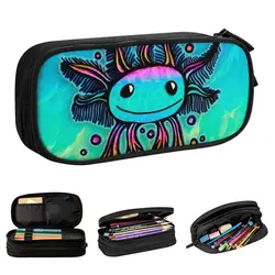 Cute Kawaii Axolotl Pencil Case Exotic Animal Pencil Box Pen Holder for Girls Boys Big Capacity Bags Students School Stationery
