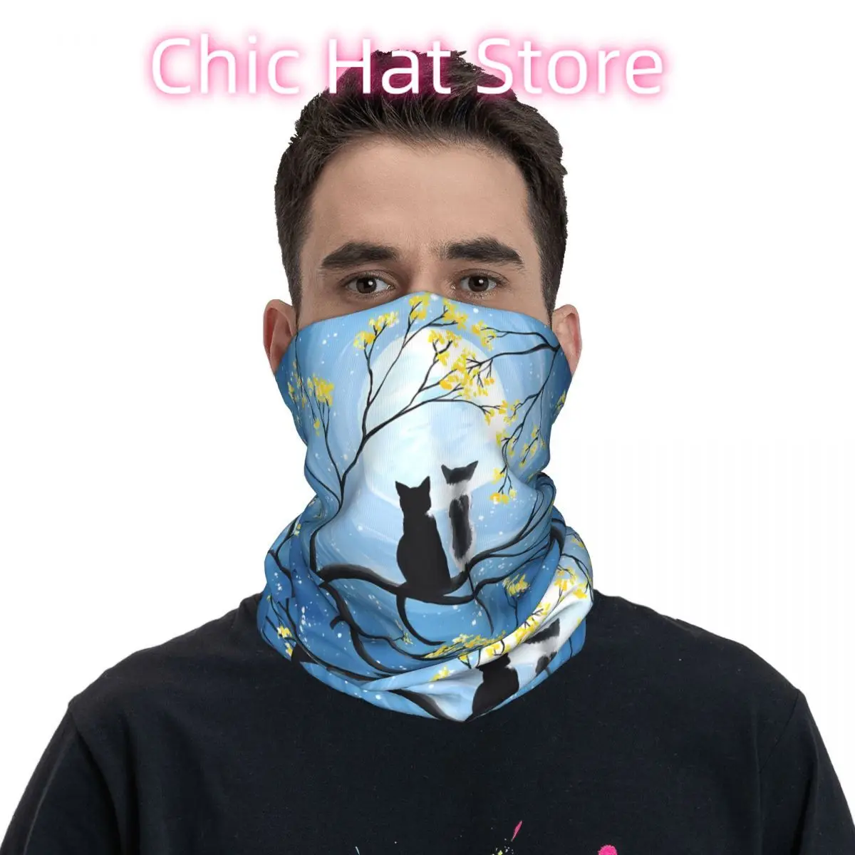 القطط البدر وشاح منديل الرقبة قناع الوجه البوليستر #3