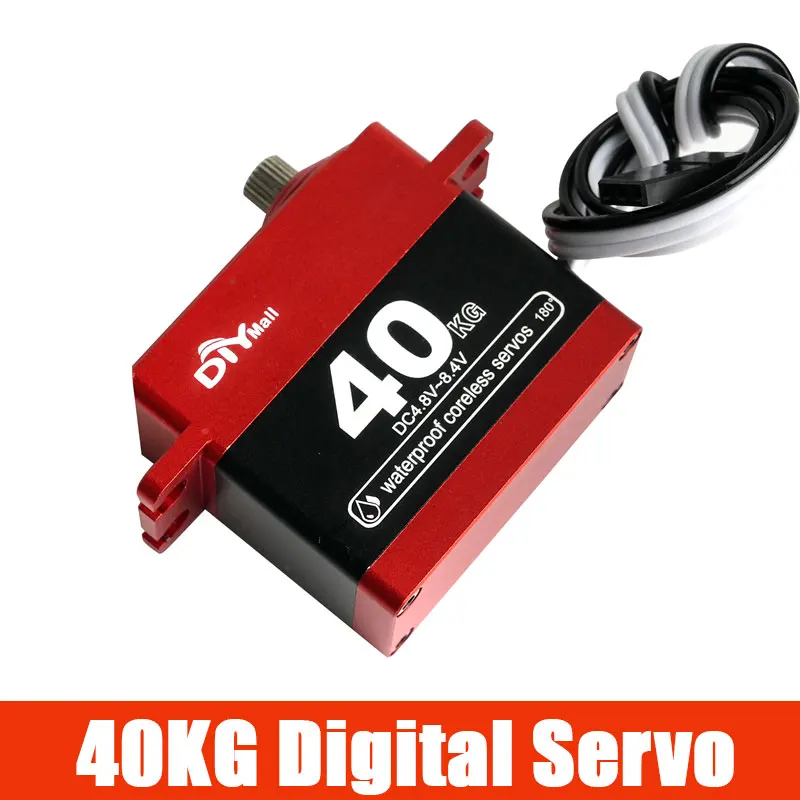 

Цифровой сервопривод TK-40MG 40 кг с бесколлекторным двигателем, высоким крутящим моментом, полностью металлическим редуктором, поворотом на 180 градусов, водонепроницаемый, для радиоуправляемых машин 1/8, 1/10, 1/12, краулеров