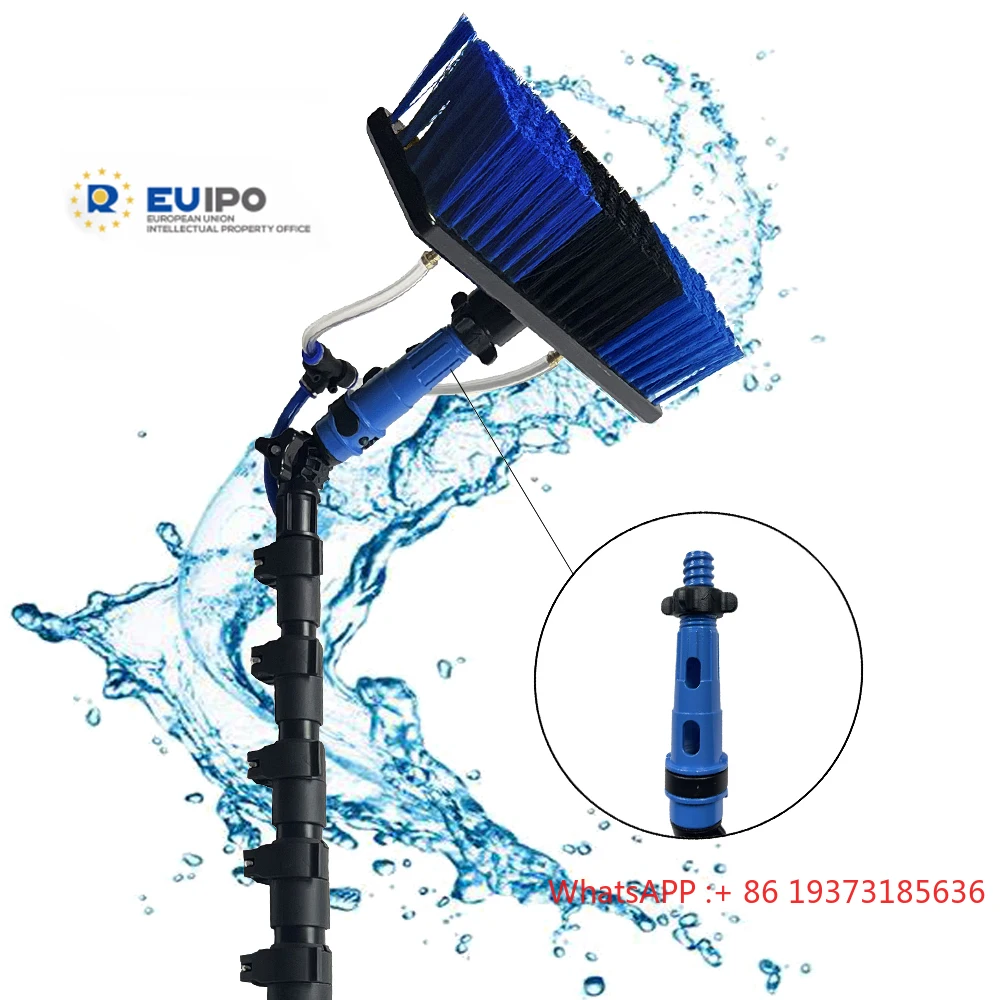 

Upgrade Adapter 6/8/10m Water Fed Telescopic Pole Window Cleaning Pole With Brush Window Cleaner Solar Panel Cleaning Brush