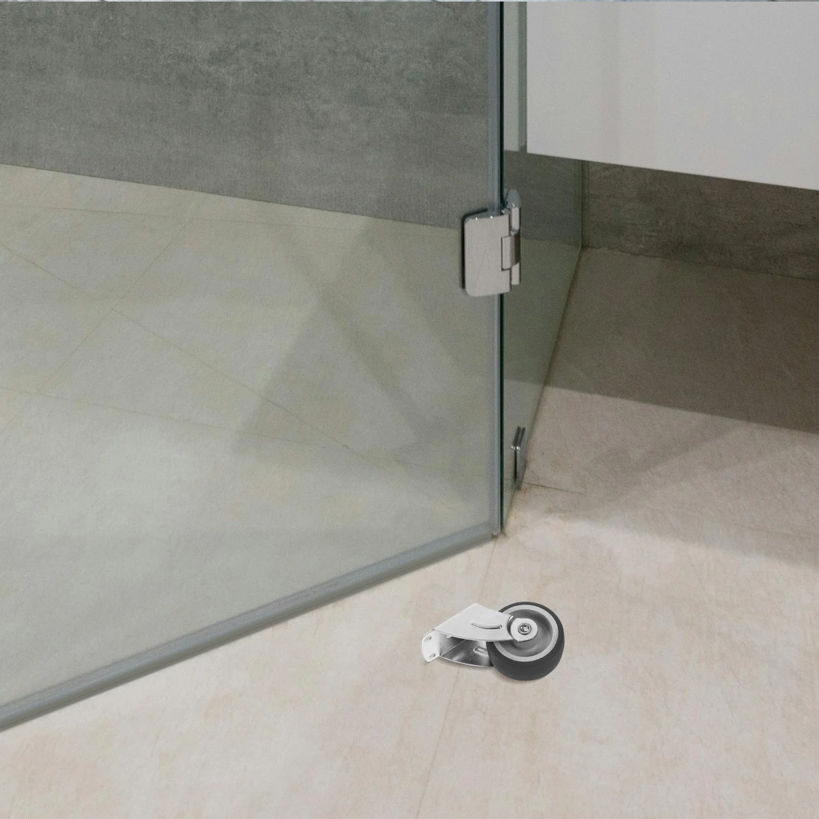 عجلة توجيه للباب المنزلق، أسطوانة دعم سفلية مضادة للترهل، رمادي شديد التحمل، سهلة التركيب، أجهزة باب الحظيرة، دليل أرضية منزلق