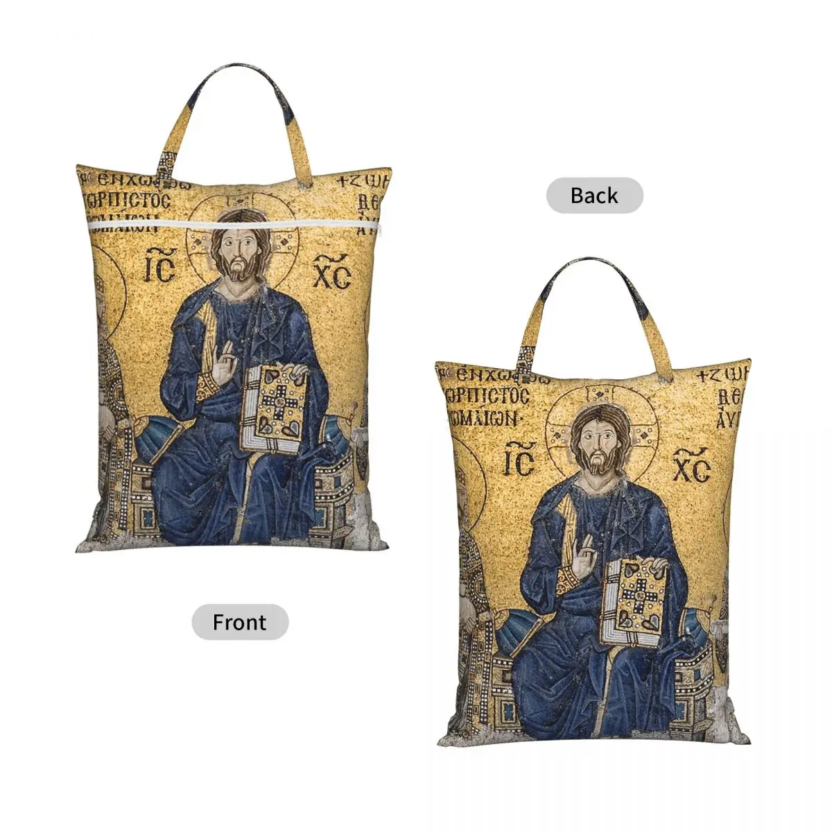 Jesus Christ Pantocrato Mosaic In Hagia Sophia, Istanbul Laundry Collector Foldable Laundry Basket Home Organizer Washing Basket