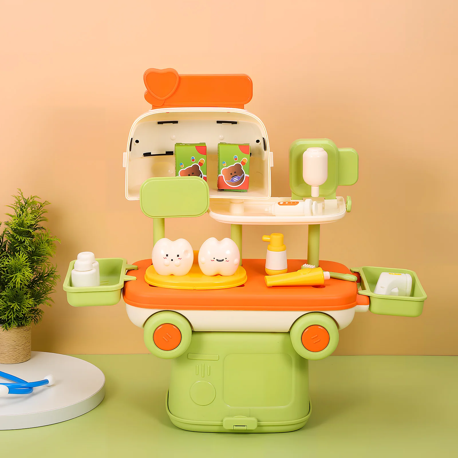 Giocattoli per bambini Set di auto mediche medico per giochi di ruolo in plastica per bambini Kit di accessori per finta bambino