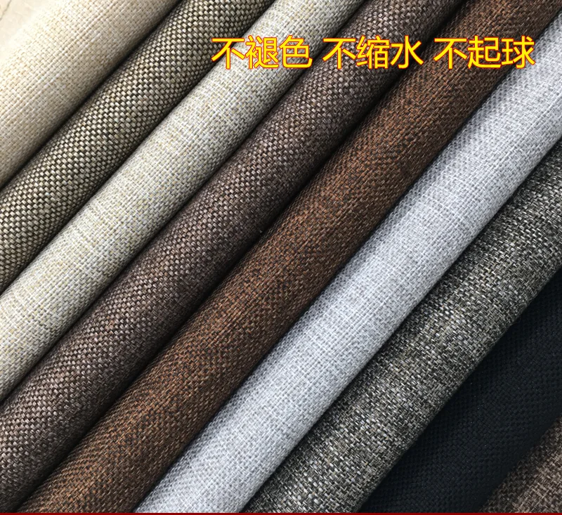 148 Cm Wide Thick 400g Coarse Linen Sofa Fabric Back Wool Coating Stripe Plaid Fabric DIY Tablecloth Pillow Cotton Linen Fabrics