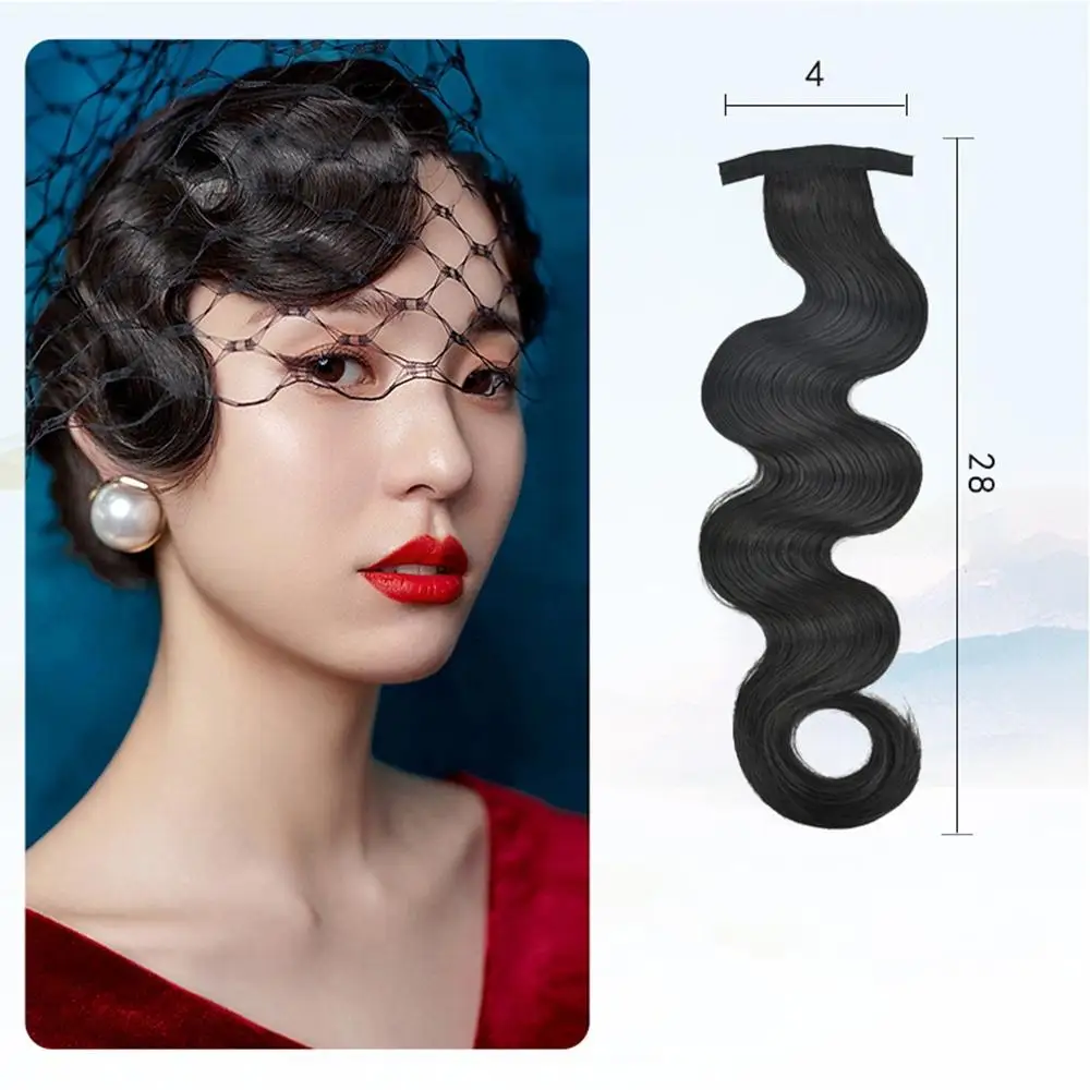 1 pcs Vintage Women Cheongsam Wavy Fake Bangs Wig Antique Curly Hair Piece Hair Extension Headdress Styling