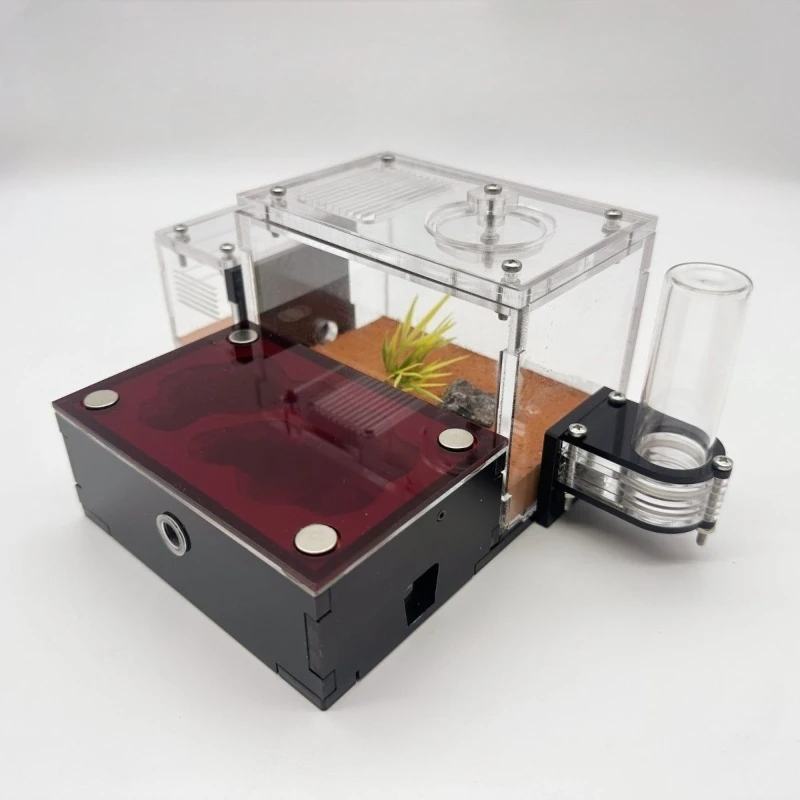 Mini Granja de Hormigas con Humidificador, Castillo para Hormigas Reina con Torre de Agua y Área de Basura, Hormiguero Ecológico para Cría de Hormigas, Casa de Hormigas