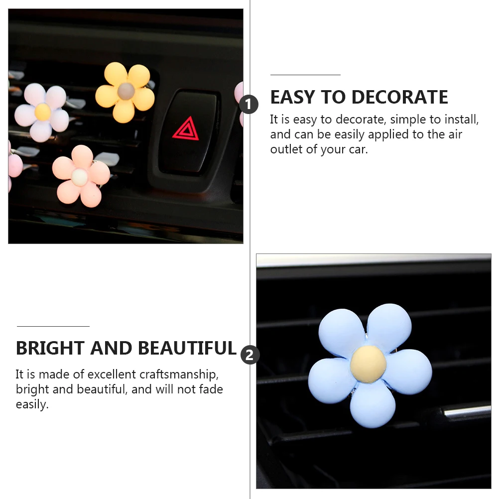 

4Pcs Car Air Outlet Flower Clip Small Size Decorative Clamp Vent Accessories Car Interior Flower Clamp