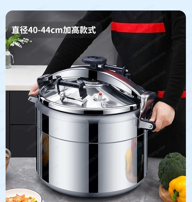 Commercial Large Capacity Pressure Cooking Pot Heavy Duty Stainless Steel Kitchen Cookware 50L 44cm Explosion Proof Safety