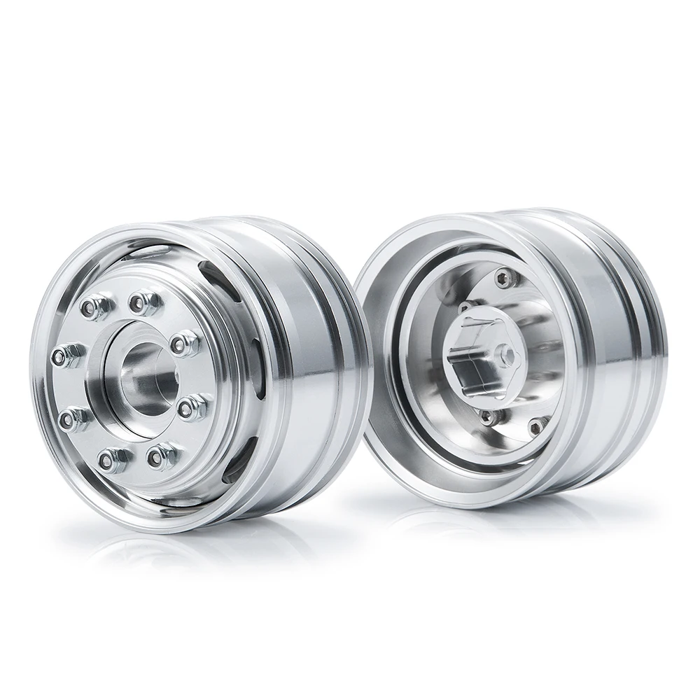 AXSPEED Powered Front Wheel Rim Metal Hex Wheel Hub for 1/14 Tamiya RC Trailer Tractor Truck Engineering Long Vehicle Parts