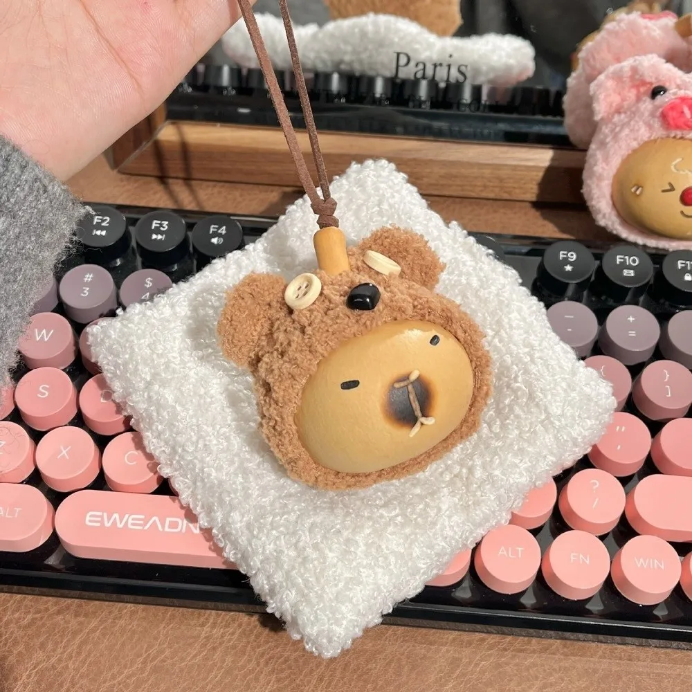 

Креативный брелок-подвеска из натуральных материалов в форме тыквы, ручной работы, для снятия стресса, милый плюшевый медведь, подвеска для сумки