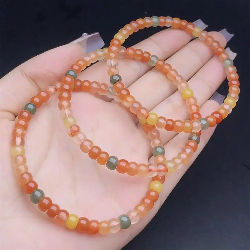 5MM Natural Colored Rabbit Hair Quartz Bracelet Couple Energy Yoga Bracelet Men Women Healing Fengshui Jewelry Gift 1pcs