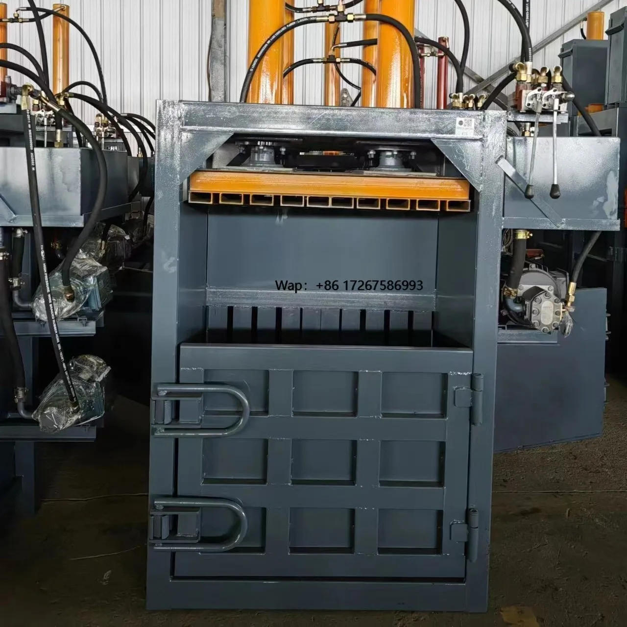 2025 10-100T مكبس مربع شبه أوتوماتيكي عمودي هيدروليكي من الألومنيوم يمكن نفايات البلاستيك ورقة ضاغط القمامة العمودي المكبس