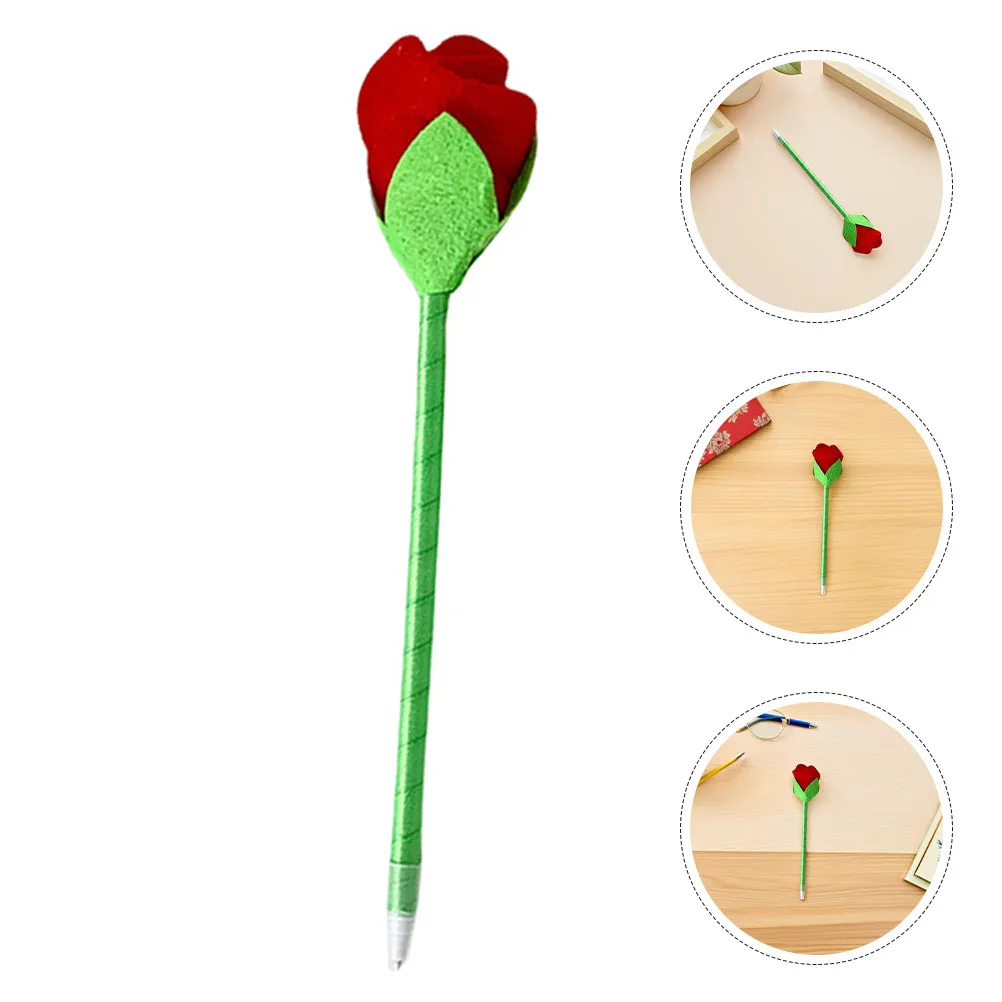 

Шариковая ручка с мультяшным рисунком розы, украшенная красными цветами, для плавного письма, идеально подходит для Дня святого Валентина, дня рождения, свадьбы, офиса