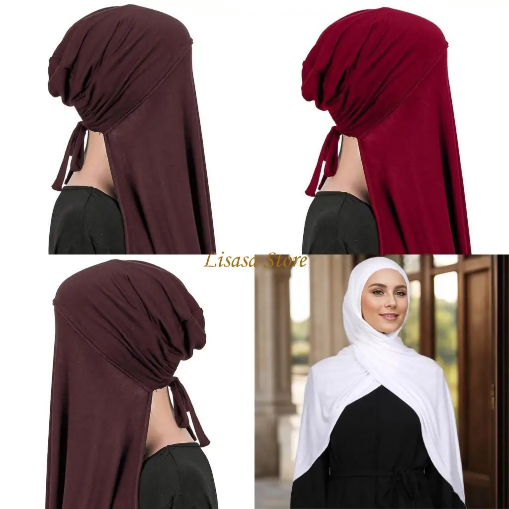 

M6CC Breathable Polyester Hijab Shawl Wrap Headscarf for Muslims Women Cultural Event