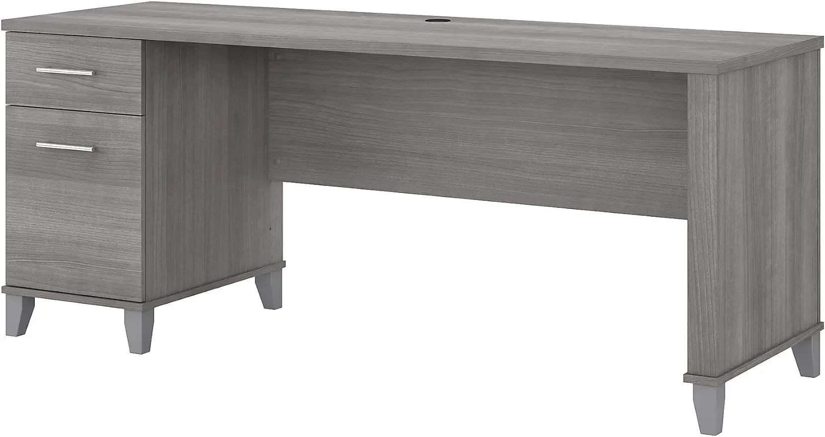 Computer Desk with Drawers Office Desk for Home Workspace in Platinum Gray 72W Large Desk