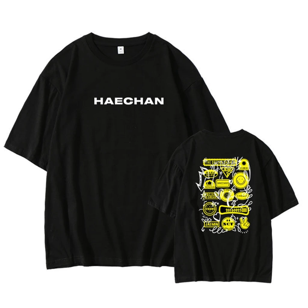 Kpop NCT-DREAM TOUR THE DREAM SHOW2 Men JAEMIN MARK JENO Fashion Casual Short Sleeve Harajuku Loose Oversized Top Print T-Shirts