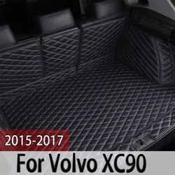 Esteras para maletero de coche de cuero personalizadas para Volvo XC90 2015-2025, alfombrilla para suelo de maletero trasero de 7 asientos, bandeja, alfombra, barro